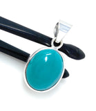 Natural Sleeping Beauty Turquoise Pendant, Robin Egg Blue Turquoise Silver Gemstone Pendant, Bohemian Jewelry, 1.30” X 0.65”