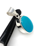 Natural Sleeping Beauty Turquoise Pendant, Sterling Silver Turquoise Gemstone Pendant, Bohemian Jewelry, 1.45” X 0.65”