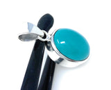 Natural Sleeping Beauty Turquoise Pendant, Robin Egg Blue Turquoise Silver Gemstone Pendant, Bohemian Jewelry, 1.30” X 0.65”