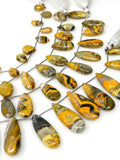 Natural Bumble Bee Jasper Beads, Jasper Gemstone Beads, Bulk Wholesale Beads, Jewelry Supplies, 7.75” Strand