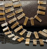 Natural Copper Rutile Gemstone Beads, Jewelry Supplies, Wholesale Bulk Beads, 8” Strand/ 15 Pcs