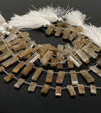 Natural Copper Rutile Gemstone Beads, Jewelry Supplies, Wholesale Bulk Beads, 8” Strand/ 15 Pcs