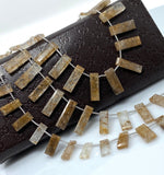Natural Copper Rutile Gemstone Beads, Jewelry Supplies, Wholesale Bulk Beads, 8” Strand/ 15 Pcs