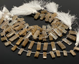 Natural Copper Rutile Gemstone Beads, Jewelry Supplies, Wholesale Bulk Beads, 8” Strand/ 15 Pcs