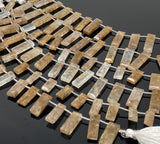 Natural Copper Rutile Gemstone Beads, Jewelry Supplies, Wholesale Bulk Beads, 8” Strand/ 15 Pcs