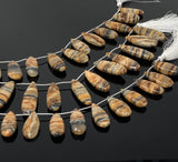 Natural Brown Bumble Bee Jasper Beads, Jasper Gemstone Beads, Bulk Wholesale Beads, Jewelry Supplies, 24-34mm , 8” Strand