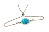 Larimar Gemstone Bracelet, Sterling Silver Adjustable Bolo Bracelet, AAA Quality Dominican Republic Larimar Bracelet, Gifts for Her