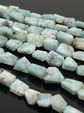 Natural Larimar Gemstone Beads, Faceted Larimar Nugget Beads, Bulk Wholesale Beads, 7mm - 14mm, 10” Strand