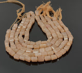 Peach Moonstone Nugget Beads, Moonstone Gemstone Beads, Jewelry Supplies, Wholesale Bulk Beads, 10x7mm - 12x9mm, 10” Strand