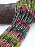 14.5” Natural Tourmaline Gemstone Beads, Watermelon Multi Color Tourmaline Beads, Wholesale Bulk Beads, 3mm - 3.5mm