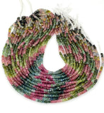 14.5” Natural Tourmaline Gemstone Beads, Watermelon Multi Color Tourmaline Beads, Wholesale Bulk Beads, 3mm - 3.5mm