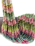 14.5” Natural Tourmaline Gemstone Beads, Watermelon Multi Color Tourmaline Beads, Wholesale Bulk Beads, 3mm - 3.5mm