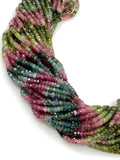 14.5” Natural Tourmaline Gemstone Beads, Watermelon Multi Color Tourmaline Beads, Wholesale Bulk Beads, 3mm - 3.5mm