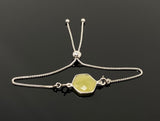 Yellow Sapphire Gemstone Bracelet, Sterling Silver Adjustable Bolo Bracelet, Layering Bracelet, Gifts for Her