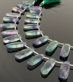 Natural Fluorite Bar Beads, Gemstone Beads, Jewelry Supplies, Wholesale Bulk Beads, 14x10mm - 23x9mm - 25x10mm , 8” Strand