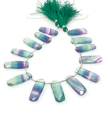 Natural Fluorite Bar Beads, Gemstone Beads, Jewelry Supplies, Wholesale Bulk Beads, 14x10mm - 23x9mm - 25x10mm , 8” Strand