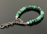 Natural Emerald Gemstone Bracelet, Pave Diamond Adjustable Bracelet, Emerald Jewelry, May Birthstone