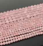 15” Rose Quartz Gemston Beads, Jewelry Supplies for Jewelry Making, Wholesale Supplies, Bulk Beads, AAA Quality