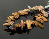Natural Peach and Chocolate Moonstone Beads, Rough Polished Gemstone Beads, Jewelry Supplies , Wholesale Beads, 10- 20mm, 8" Strand