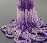 16” Amethyst Heishi Beads, Natural Gemstone Disc Beads, Wholesale Beads, Shaded Amethyst Beads, 5mm - 6mm