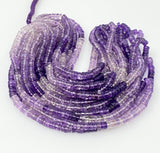 16” Amethyst Heishi Beads, Natural Gemstone Disc Beads, Wholesale Beads, Shaded Amethyst Beads, 5mm - 6mm