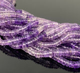 16” Amethyst Heishi Beads, Natural Gemstone Disc Beads, Wholesale Beads, Shaded Amethyst Beads, 5mm - 6mm