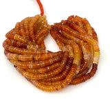 16” Natural Carnelian Heishi Beads, Gemstone Wholesale Beads, Carnelian Smooth Disc Beads