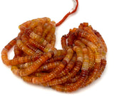 16” Natural Carnelian Heishi Beads, Gemstone Wholesale Beads, Carnelian Smooth Disc Beads