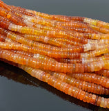 16” Natural Carnelian Heishi Beads, Gemstone Wholesale Beads, Carnelian Smooth Disc Beads
