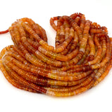 16” Natural Carnelian Heishi Beads, Gemstone Wholesale Beads, Carnelian Smooth Disc Beads