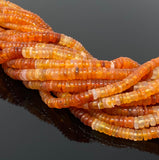 16” Natural Carnelian Heishi Beads, Gemstone Wholesale Beads, Carnelian Smooth Disc Beads