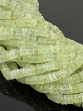 Prehnite Heishi Beads, Natural Gemstone Beads, Disc Beads, Bulk Wholesale Beads, Jewelry Supplies, 16” Strand