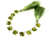 10mm Peridot Gemstone Beads, Rare Peridot Hand Carved Star Beads, Jewelry Supplies, Wholesale Bulk Beads, 5” Strand/ 10 Beads