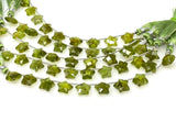 10mm Peridot Gemstone Beads, Rare Peridot Hand Carved Star Beads, Jewelry Supplies, Wholesale Bulk Beads, 5” Strand/ 10 Beads