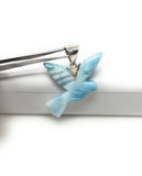 10g Rare Larimar Bird Pendant, Silver Bohemian Jewelry, Dominican Republic Larimar Pendant