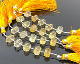 5 Pcs Citrine Double Terminated Beads, Hand Carved Citrine Gemstone Fancy Shape Beads for Jewelry Making, 6x12mm