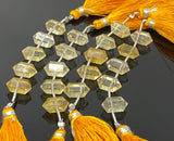 5 Pcs Citrine Double Terminated Beads, Hand Carved Citrine Gemstone Fancy Shape Beads for Jewelry Making, 6x12mm