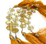 5 Pcs Citrine Double Terminated Beads, Hand Carved Citrine Gemstone Fancy Shape Beads for Jewelry Making, 6x12mm