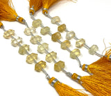 5 Pcs Citrine Double Terminated Beads, Hand Carved Citrine Gemstone Fancy Shape Beads for Jewelry Making, 6x12mm