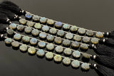 10 Pcs Labradorite Carved Gemstone Beads, Labradorite Shell Shape Briolette Beads for Jewelry Making, 11mm - 12mm
