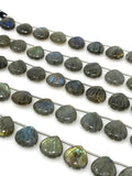 10 Pcs Labradorite Carved Gemstone Beads, Labradorite Shell Shape Briolette Beads for Jewelry Making, 11mm - 12mm