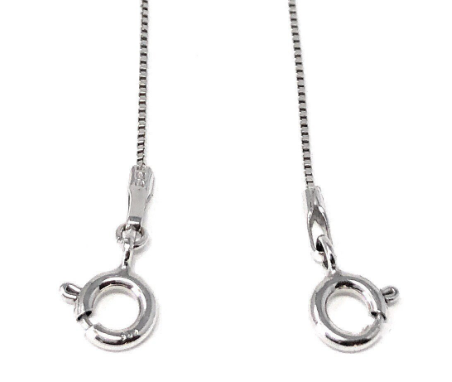 Exclusive Sterling Silver Chain with Spring Ring Clasps in the front ...