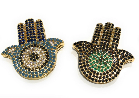 Multi Strand Hamsa Hand Connector for DIY Jewelry Making