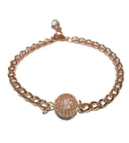 Shamballa Bracelet, Rose Gold Bracelet, Chain Bracelet, Pave Bracelet, Celebrity Bracelet, Trendy Bracelets, Modern Jewelry, CZ Bracelet