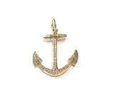 Anchor Charm, Gold Plated Charms, CZ Charms, Jewelry Supplies, Jewelry Making, Bulk Charms, CZ Micro Pave Anchor Charms, Wholesale Charms