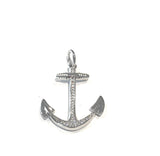 CZ Micro Pave Anchor Charm, Silver Plated Lucky Charm, Jewelry Supplies for DIY Jewelry Making, Wholesale Bulk Charms