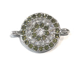 Pave Disc Connector, Micro pave Connector, Silver Disc Connector, Jewelry Making Supplies, Bracelet Connector, Disc Connector, DIY Jewelry