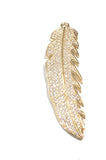 CZ Pave Leaf Charms, Feather Charm, Jewelry Supplies, Jewelry Making, CZ Micro Pave Charms, Gold Plated Charms, Large Charms, Diy Jewelry