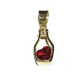 Heart Pendant, Bottle Pendant, Pave Pendants, Jewelry Supplies, Jewelry Making, CZ Pendants, Pave Pendants, CZ Micro Pave, DIY Jewelry, 1 Pc