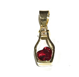 Heart Pendant, Bottle Pendant, Pave Pendants, Jewelry Supplies, Jewelry Making, CZ Pendants, Pave Pendants, CZ Micro Pave, DIY Jewelry, 1 Pc